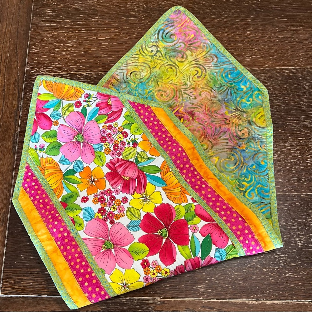 NEW, handmade, hand sewn springtime table runner